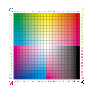 Illustration CMYK colors for print. Vector color palette