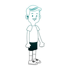 Cute boy cartoon isolated vector illustration graphic design