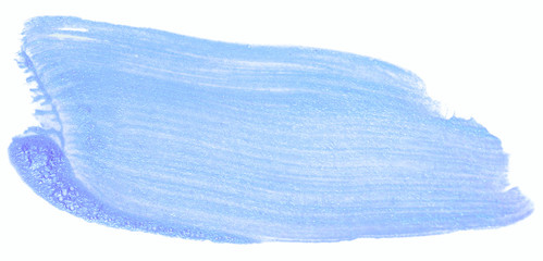 blue brush stroke, with texture, on white background. shiny golden.