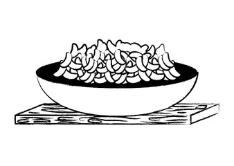 sketch of mexican food design with cochinita pibil dish icon over white background, vector illustration