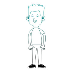 Cute boy cartoon isolated vector illustration graphic design
