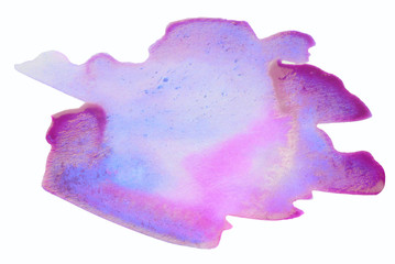 blue violet purple multicolored watercolor stain with stains of paint. background design element.