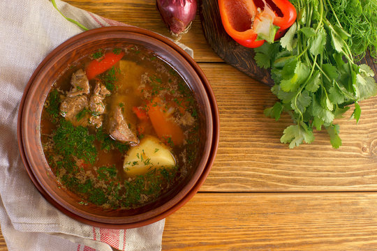 Uzbek soup is shurpa