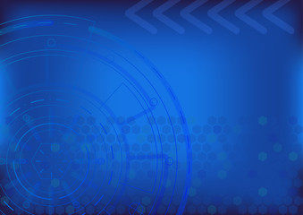 Obraz premium Digital technology background. Sci fi futuristic abstract background. Modern technology concept. Blue Design. Template for presentation, banner, flyer, report, poster, magazine A4 Vector AI10