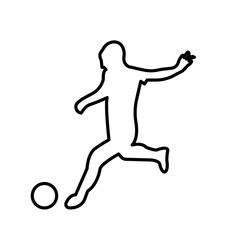 Fototapeta na wymiar girl soccer outline on white background