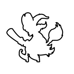 witch outline clip art on white background