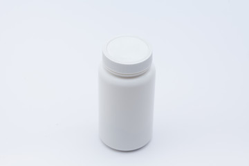Template of a white can of tablets on a white background 