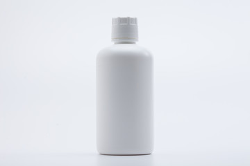 Plastic white bottle on white 