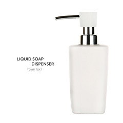 Dispenser for liquid soap isolated on white background