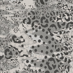 Trendy Leopard or cheetah skin seamless pattern, animal fur background. Fabric design, wrapping paper, textile.