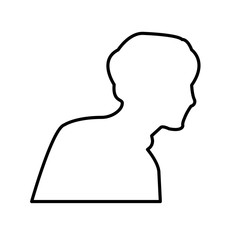 outline profile pic on white background