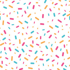 Colorful confetti sprinkles seamless pattern. Great for a birthday party or an event celebration invitation or decor. Surface pattern design. - 200448426