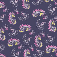Obraz premium Seamless Paisley background. Elegant Hand Drawn pattern.