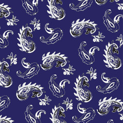 Seamless Paisley background. Elegant Hand Drawn pattern.