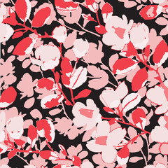 Beautiful seamless floral pattern with watercolor effect. Flower vector illustration