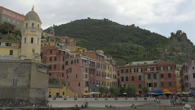 Piazza Guglielmo Marconi with old buildings
