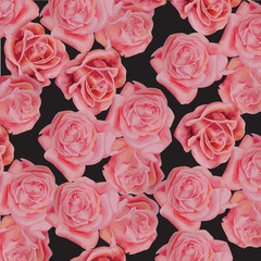 Beautiful seamless floral pattern with watercolor effect. Flower vector illustration