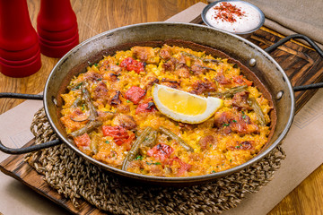 Spanish paella with vegetables