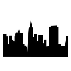 Fototapeta premium san francisco skyline silhouette on white background, in black