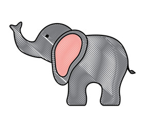 cute elephant icon over white background, colorful design. vector illustration