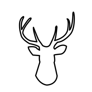 Reindeer Head Black And White Horns Animal Mammal  Deer Drawing Face  Easy  640x627 PNG Download  PNGkit
