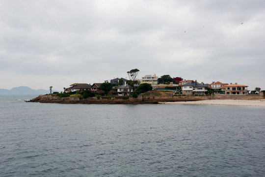 Residences on Toralla island, Vigo, Galicia, Spain