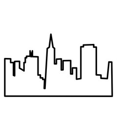 san francisco skyline outline on white background
