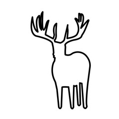 deer in woods outline on white background