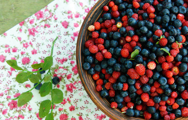 wild blueberry and strawberry