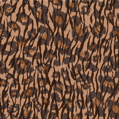Trendy Leopard or cheetah skin seamless pattern, animal fur background . Fabric design, wrapping paper, textile.