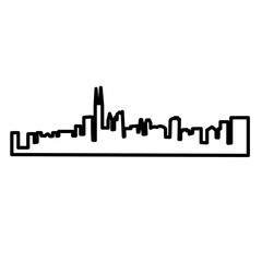 Obraz premium chicago city skyline outline on white background