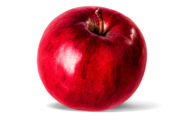 Red apple on the white background, isoalted. Healthy diet.