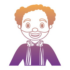 cartoon clown icon over white background, colorful design. vector illustration