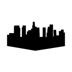 Fototapeta premium los angeles skyline silhouette on white background, in black