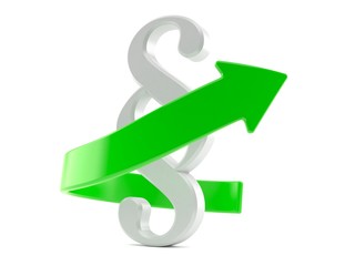 Fototapeta premium Paragraph symbol with green arrow