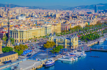 Port Authority of Barcelona building and monument a Colom, Spain