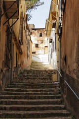 Narrow streets and old facades