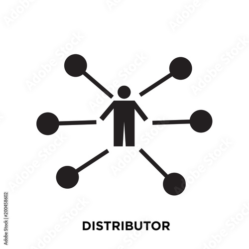 "distributor icon on white background, in black, vector icon
