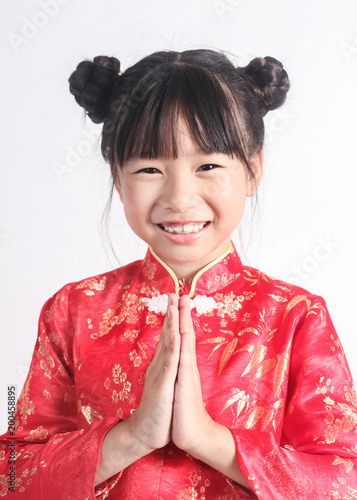 Little Oriental Asian Chinese Girl Wishing You A Happy Chinese New