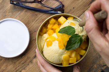 Ice Cream with fruit