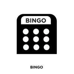 bingo icon on white background, in black, vector icon illustration