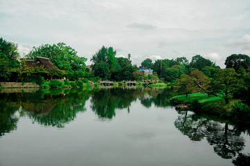Japanese Garden with Full of Green. The good season for nature to visit Japan is usually from April to November, but you like snowy you should visit here from December to March.