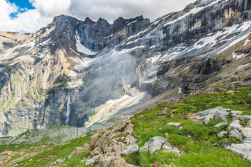 Beautiful landscape of Pyrenees mountains with famous Cirque de Gavarnie in background.