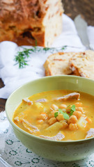 chickpea soup with pork and potatoes