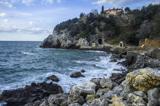 black sea view and rocks zonguldak turkey