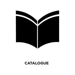 catalogue icon on white background, in black, vector icon illustration