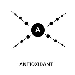 antioxidant icon on white background, in black, vector icon illustration