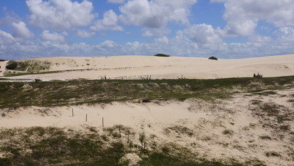 A beautiful back view of Sabuaguaba beach with beautiful natural dunes