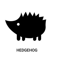 hedgehog icon on white background, in black, vector icon illustration