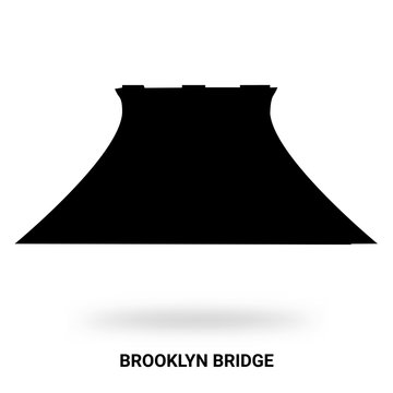 Brooklyn Bridge Silhouette Isolated On White Background